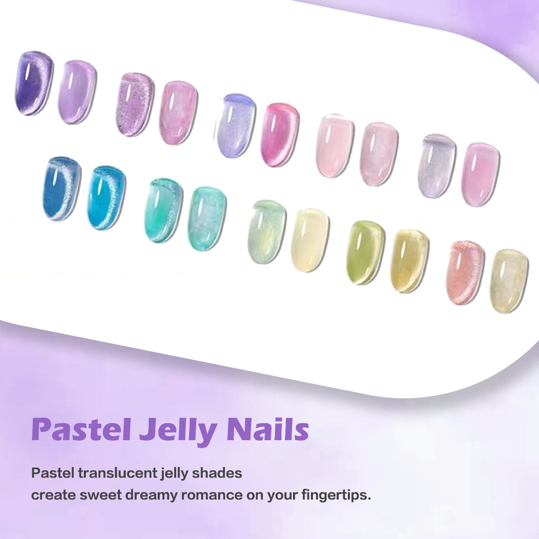 《Set 3》Anselora Gel Nail Polish Set 20 Colors 10ML Nude Pink Green Blue Red Cat Eye Uv Gel Polish with Base Top Coat, All Season Manicure Tools for Beginners Nail Art Home Gift for Women#Summervibes