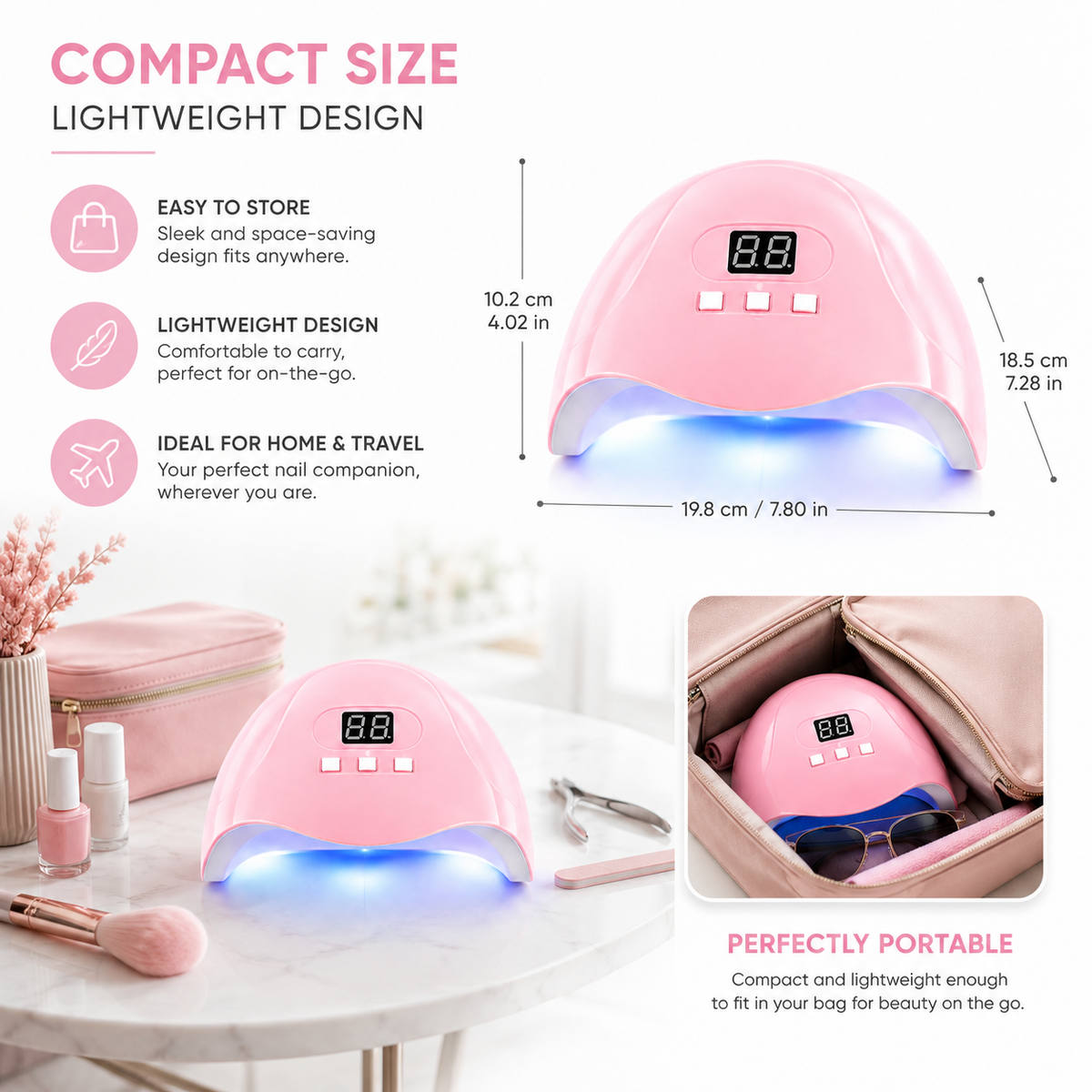 Professional Complete Nail Tools Kit, 36W LED Nail Lamp & Electric Nail Drill Machine, Multi-Function Manicure Pedicure Set for Nail Art DIY & Nail Salon