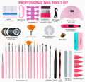 Professional Complete Nail Tools Kit, 36W LED Nail Lamp & Electric Nail Drill Machine, Multi-Function Manicure Pedicure Set for Nail Art DIY & Nail Salon