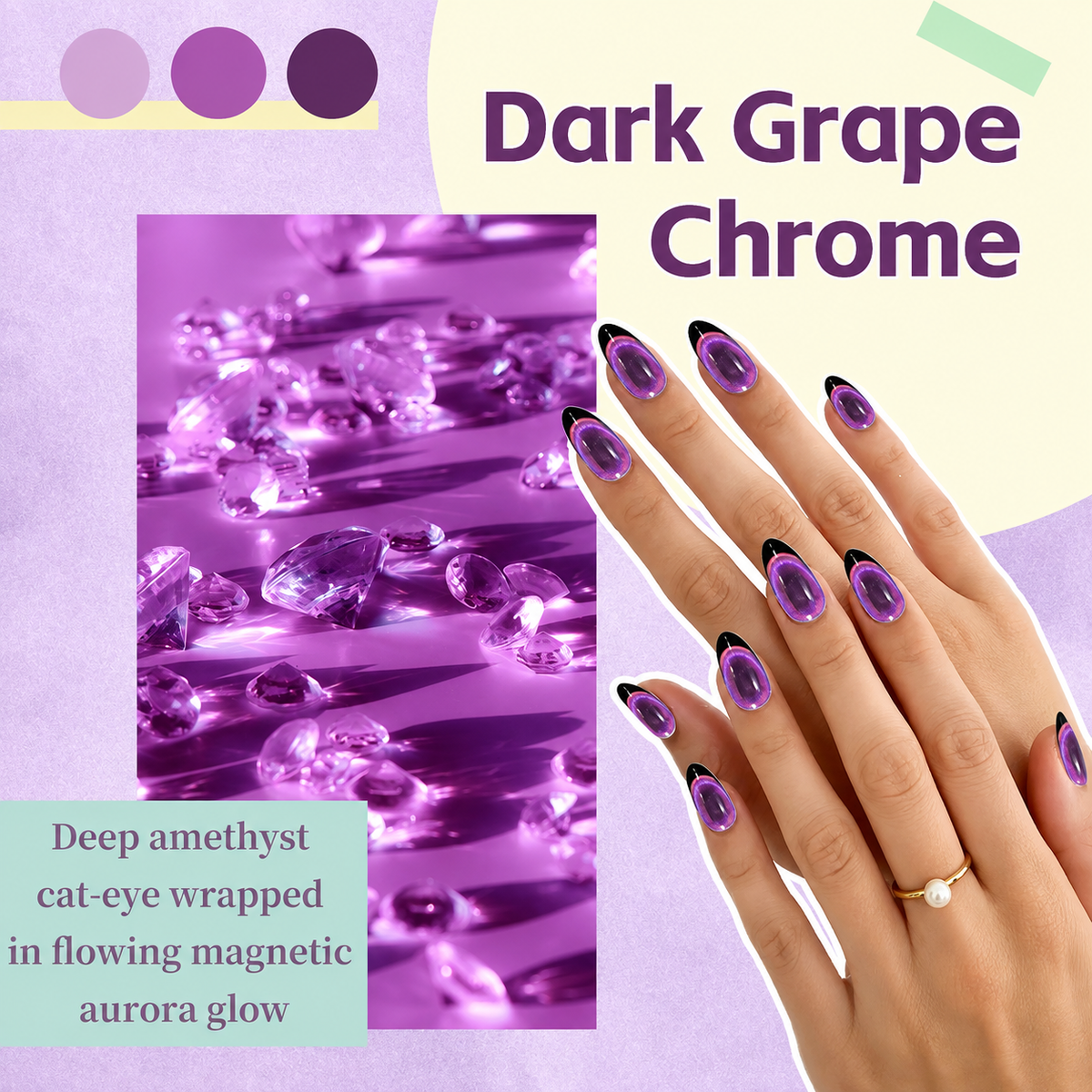 《Set 5》Anselora 6 Colors Chameleon Cat Eye Gel Nail Polish Kit, All-in-One DIY Manicure Set, 10ml Magnetic Aurora Cat Eye Gel, UV LED Nail Lamp, 240Pcs Nail Tips, Complete Nail Art Tools, Soak Off UV Gel, Perfect Gift for Nail Lovers
