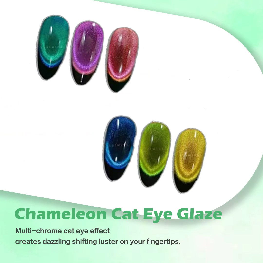 《Set 5》Anselora 6 Colors Chameleon Cat Eye Gel Nail Polish Kit, All-in-One DIY Manicure Set, 10ml Magnetic Aurora Cat Eye Gel, UV LED Nail Lamp, 240Pcs Nail Tips, Complete Nail Art Tools, Soak Off UV Gel, Perfect Gift for Nail Lovers