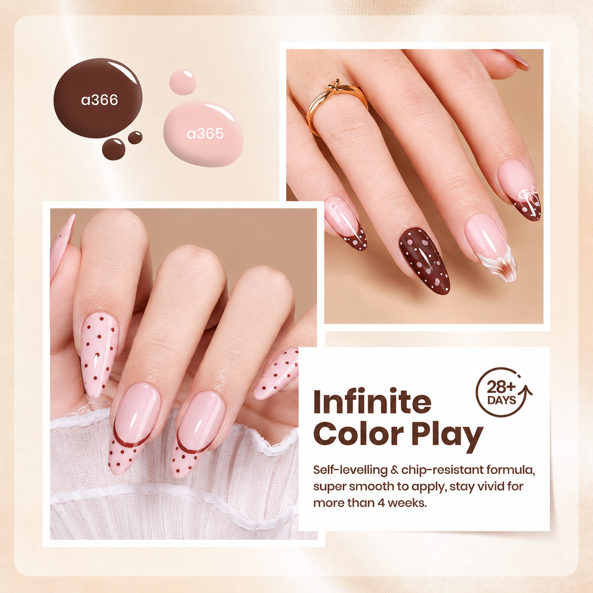 《Set 7》Anselora 6 Colors Neutral Gel Polish Set, Coffee Nude Brown Pink Soak Off UV LED Gel Nail Polish, Classic Earth Tone Gel for Daily DIY Manicure & Nail Salon