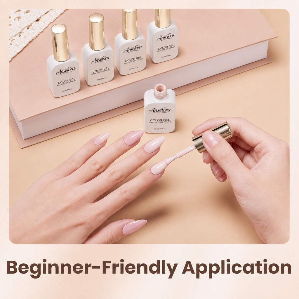 《Set 7》Anselora 6 Colors Neutral Gel Polish Set, Coffee Nude Brown Pink Soak Off UV LED Gel Nail Polish, Classic Earth Tone Gel for Daily DIY Manicure & Nail Salon