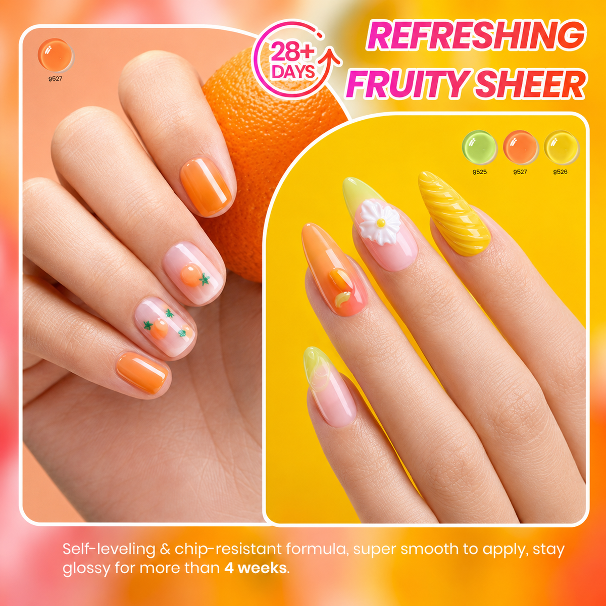 《Set 9》Anselora 6 Colors Neon Jelly Gel Nail Polish Set, Transparent Fluorescent Rainbow Soak Off UV LED Gel Polish, Bright Summer Candy Color Nail Gel for DIY Home Manicure & Nail Salon