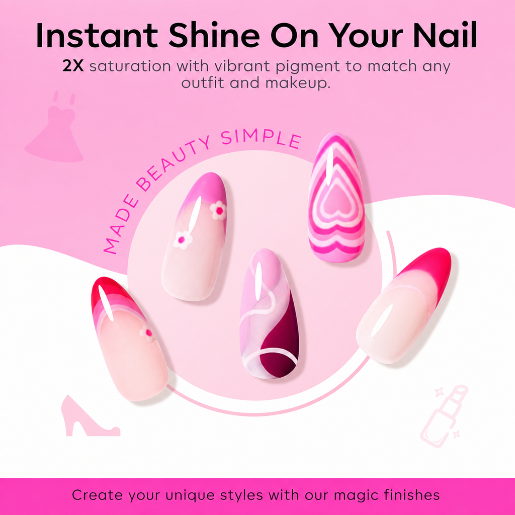 《Set 10》Anselora 6 Colors Pink Series Gel Nail Polish Set, Gradient Nude Hot Pink Fuchsia Soak Off UV LED Gel Polish, Romantic Pink Tone Nail Gel for DIY Manicure, Salon & Valentine Nail Art