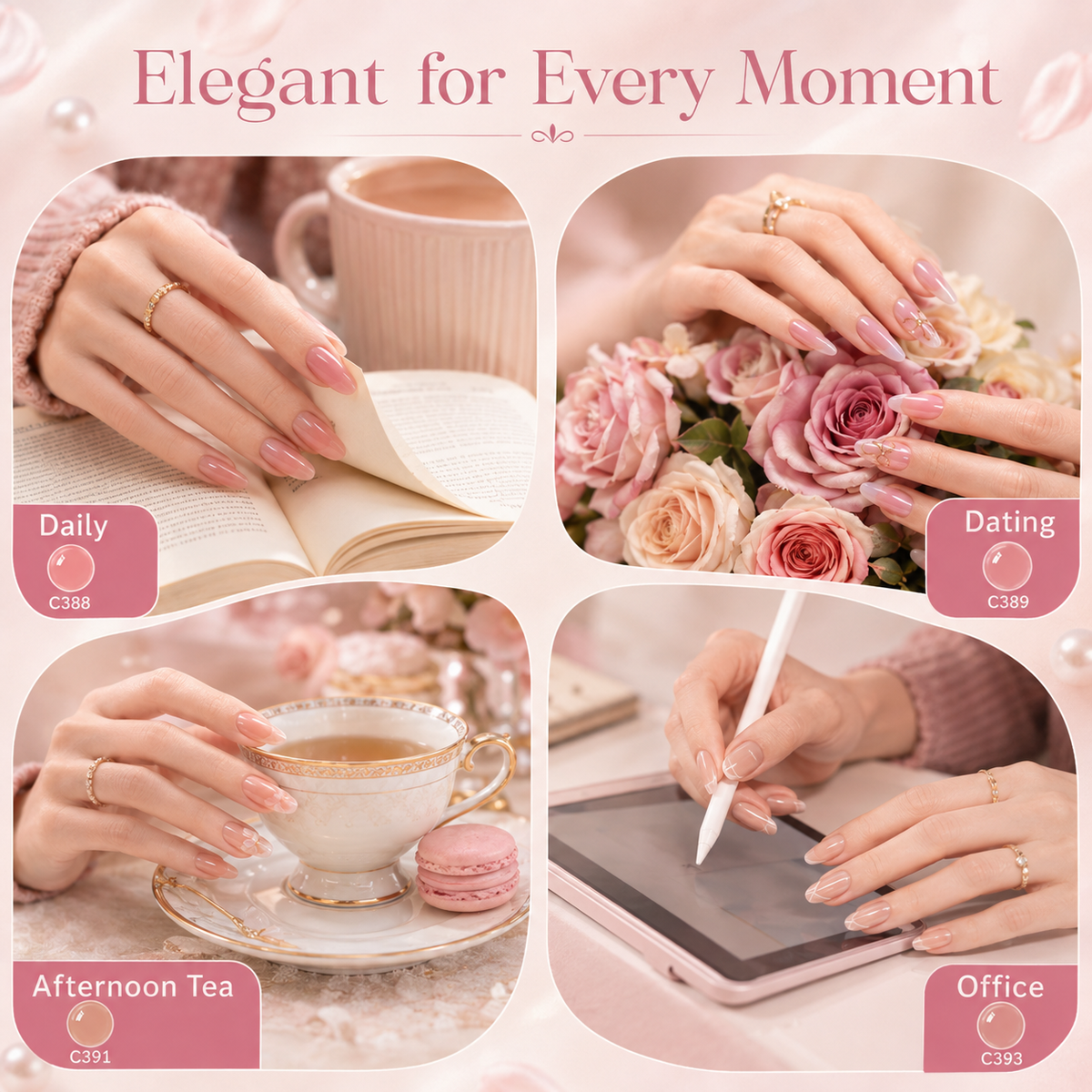 《Set 11》Anselora 6 Colors Sheer Nude Jelly Gel Nail Polish Set, Transparent Milky Pink Nude Soak Off UV LED Gel Polish, Natural Translucent Nude Nail Gel for Home DIY Manicure & Nail Salon
