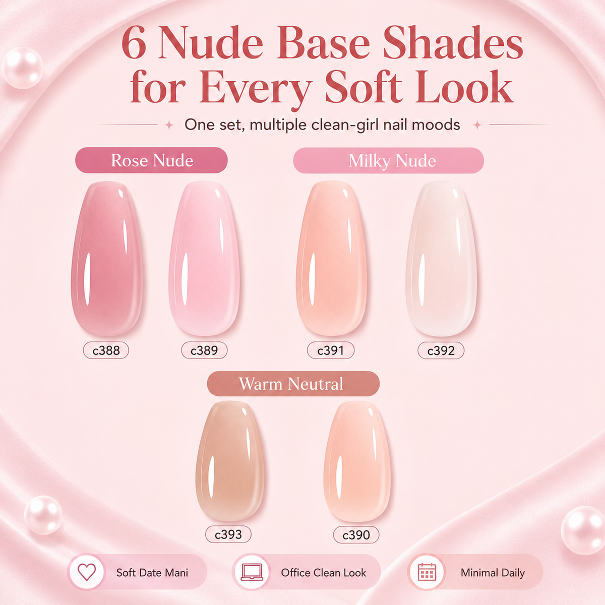 《Set 11》Anselora 6 Colors Sheer Nude Jelly Gel Nail Polish Set, Transparent Milky Pink Nude Soak Off UV LED Gel Polish, Natural Translucent Nude Nail Gel for Home DIY Manicure & Nail Salon