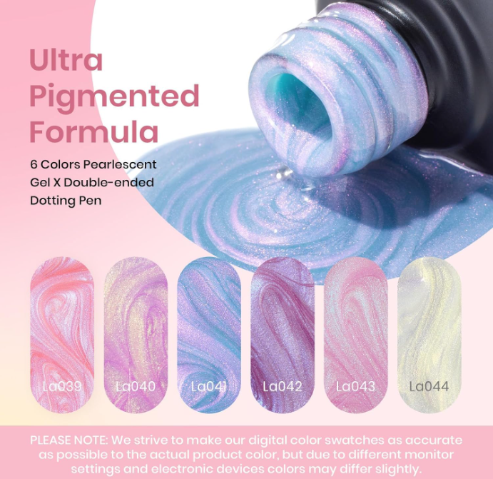 《Set 14》Anselora Pearlescent Magnetic Cat Eye Gel Polish Kit, 6 Colors Aurora Magnetic Nail Gel with Multi-Shape Magnet Tools & Handheld Nail Lamp, Soak Off UV LED Nail Art Set for Home & Salon