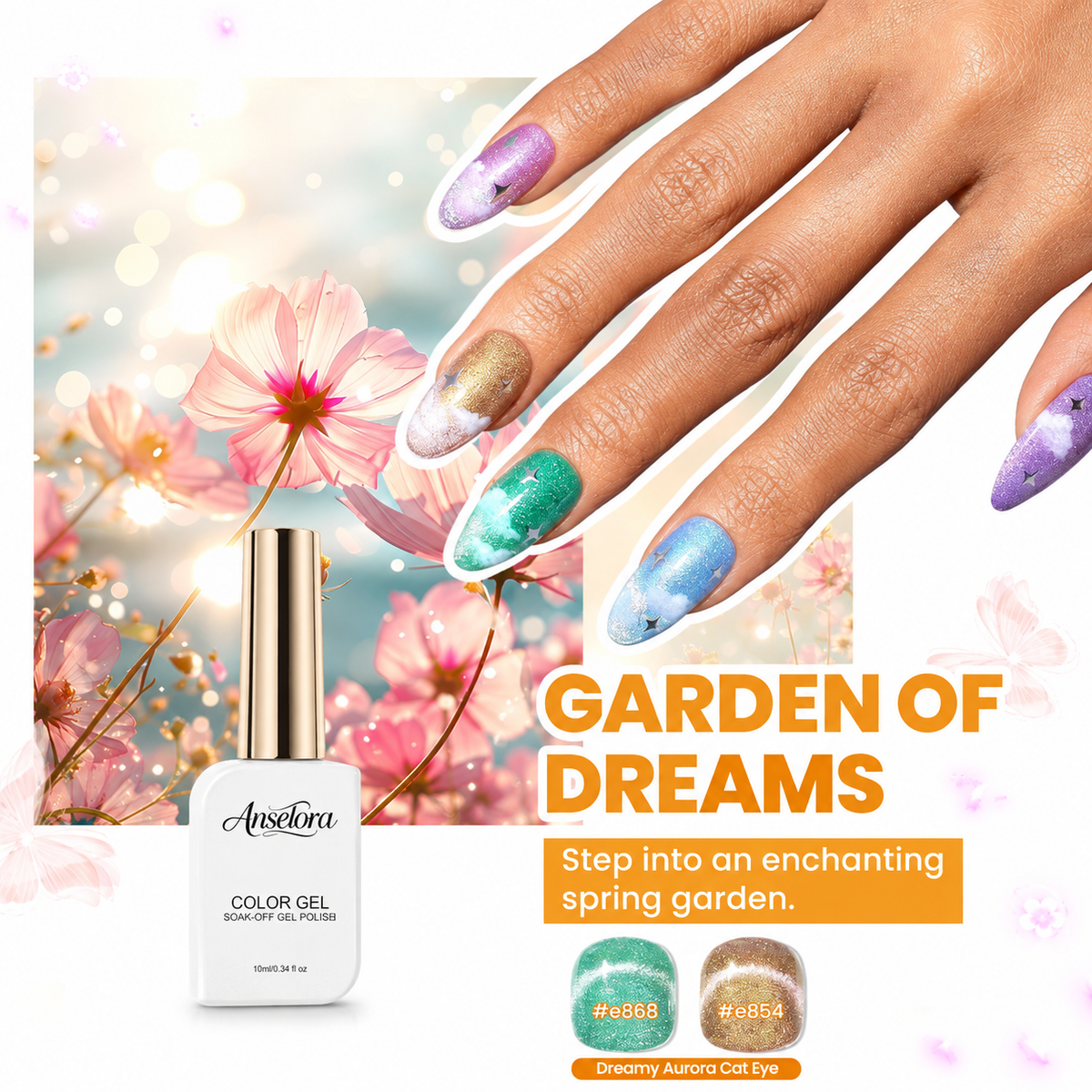 《Set 20》Anselora 36 Colors Magnetic Cat Eye Gel Polish Kit, Multi-effect Shimmer Magnetic Nail Gel with Multiple Magnet Tools & Portable Handheld Nail Lamp, Soak Off UV LED Complete Nail Art Manicure Set