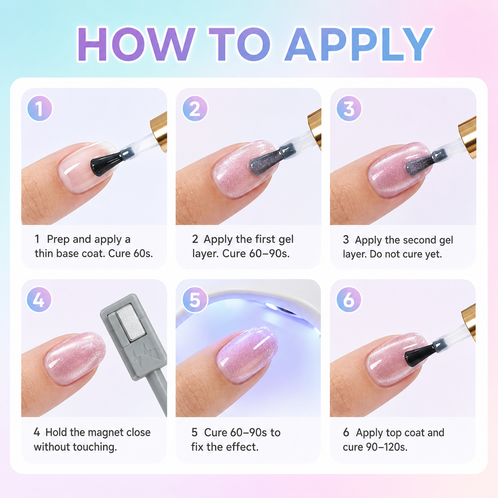 《Set 23》Anselora 6 Colors 10ml Jelly Cat Eye Gel Polish Set, Transparent Crystal Magnetic Cat Eye Nail Gel with Multi Magnet Tools & Portable Handheld Nail Lamp, Soak Off UV LED Nail Art DIY Manicure Kit