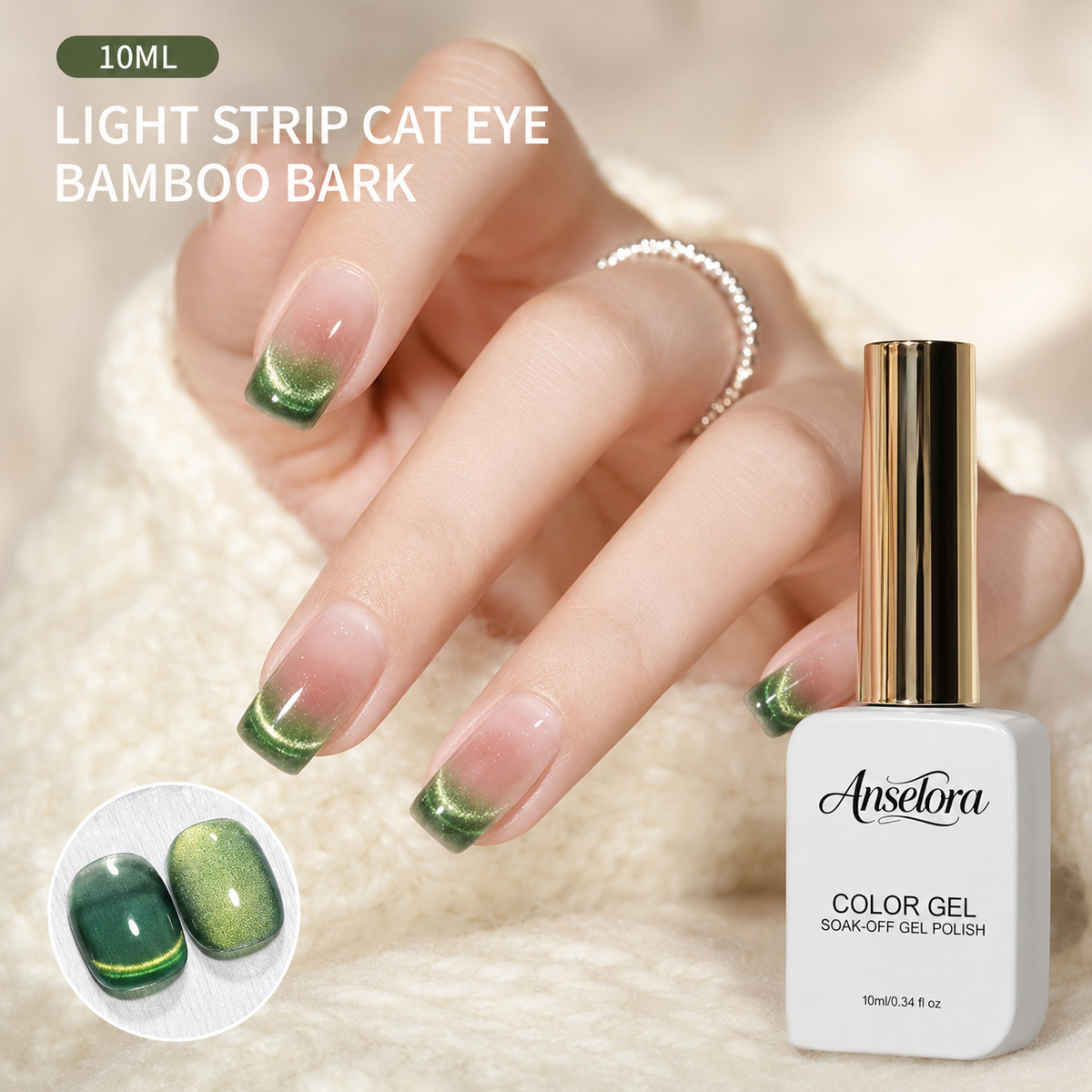 《Set 27》Anselora 6 Colors 10ml Light Strip Cat Eye Gel Polish Set, Glossy Shiny Magnetic Light Stripe Cat Eye Nail Gel with Multi Magnet Tools & Portable Handheld Nail Lamp, Soak Off UV LED Nail Art DIY Manicure Kit