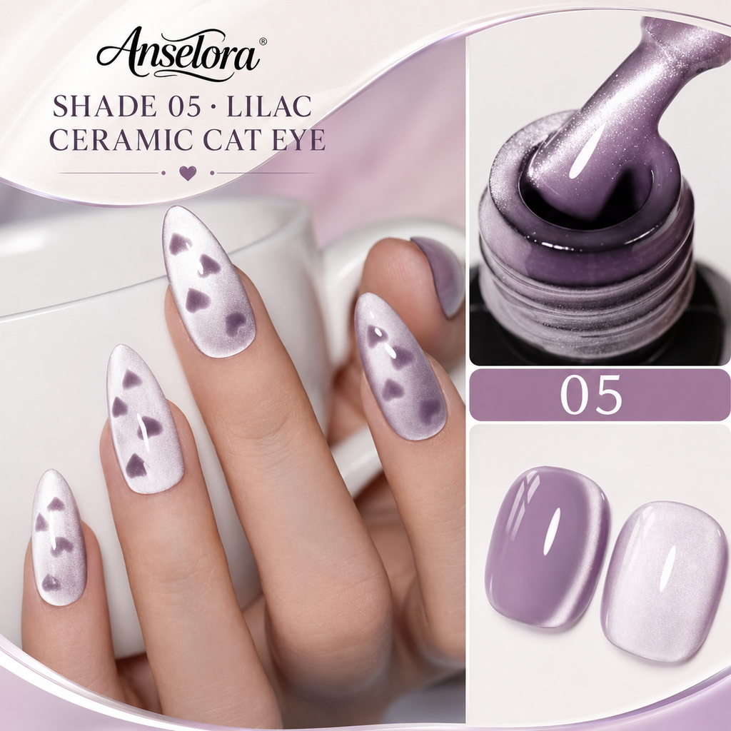 《Set 28》Anselora 6 Colors 10ml Nude Shade Ceramic Cat Eye Gel Polish Set, Neutral Nude Tone Silky Ceramic Magnetic Cat Eye Nail Gel with Multi Magnet Tools & Portable Handheld Nail Lamp, Soak Off UV LED Nail Art DIY Manicure Kit