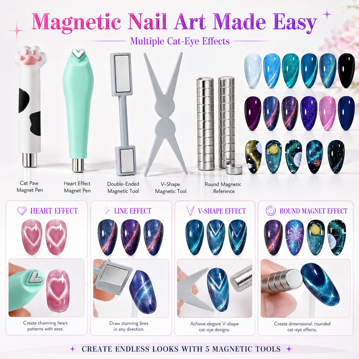 《Set 4》Anselora Gel Nail Polish Set 20 Colors 10ML Nude Pink Green Blue Red Cat Eye Uv Gel Polish with Base Top Coat, All Season Manicure Tools for Beginners Nail Art Home Gift for Women#Summervibes