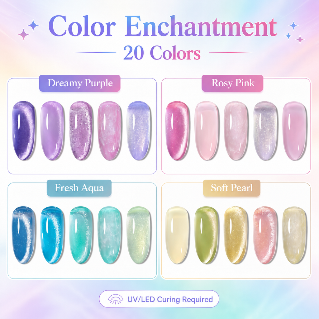《Set 3》Anselora Gel Nail Polish Set 20 Colors 10ML Nude Pink Green Blue Red Cat Eye Uv Gel Polish with Base Top Coat, All Season Manicure Tools for Beginners Nail Art Home Gift for Women#Summervibes