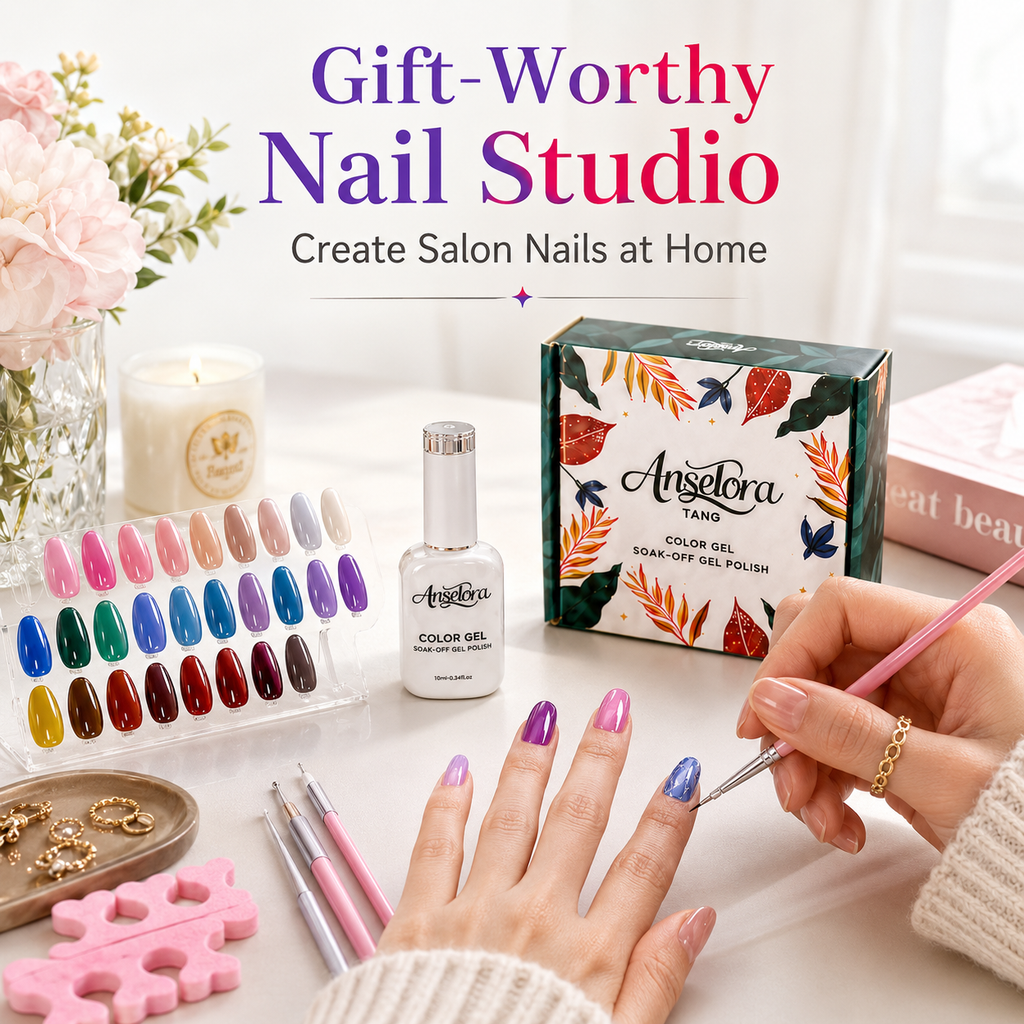 《Set 1》Anselora Gel Nail Polish Set 20 Colors 10ML Nude Pink Green Blue Red Cat Eye Uv Gel Polish with Base Top Coat, All Season Manicure Tools for Beginners Nail Art Home Gift for Women#Summervibes