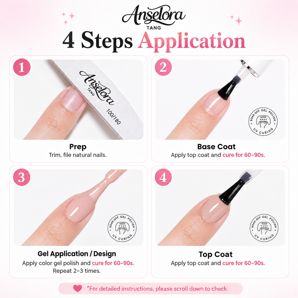 《Set 1》Anselora Gel Nail Polish Set 20 Colors 10ML Nude Pink Green Blue Red Cat Eye Uv Gel Polish with Base Top Coat, All Season Manicure Tools for Beginners Nail Art Home Gift for Women#Summervibes