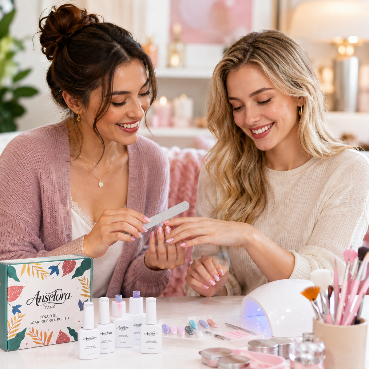 《Set 3》Anselora Gel Nail Polish Set 20 Colors 10ML Nude Pink Green Blue Red Cat Eye Uv Gel Polish with Base Top Coat, All Season Manicure Tools for Beginners Nail Art Home Gift for Women#Summervibes