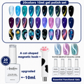 《Set 4》Anselora Gel Nail Polish Set 20 Colors 10ML Nude Pink Green Blue Red Cat Eye Uv Gel Polish with Base Top Coat, All Season Manicure Tools for Beginners Nail Art Home Gift for Women#Summervibes